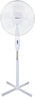 Belaco 16 Inch Pedestal Fan with Oscillation, 3 Blades, Adjustable Height, Quiet Powerful Cooling Airflow, 40W, White