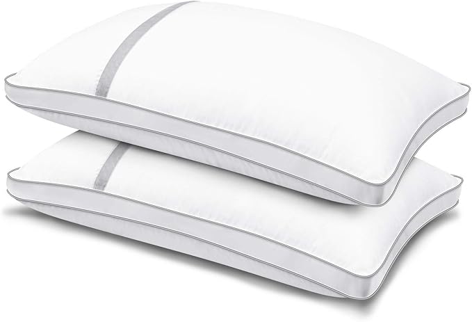 BedStory 2 Pack Hotel Quality Pillows, Down Alternative, Supportive Filled Pillows for Neck/Back/Side Sleepers, Standard Size 42x70cm