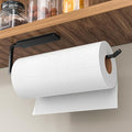 Paper Towel Holder Under Cabinet - Wall Mounted Kitchen Towel Holder No Drilling, Adhesive Under Cabinet Paper Towel Holder, Black Kitchen Towel Holder, 31 x 8 x 3.5 cm, Aluminum, Black