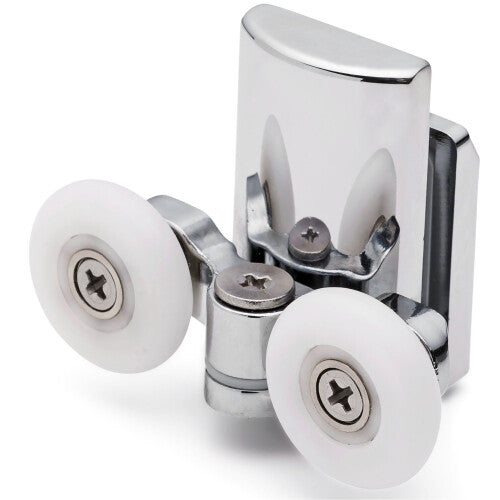 (23mm, 8mm) 2 x Double Bottom Zinc Alloy Shower Door Rollers/Runners L067