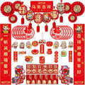 Chinese New Year Decorations 2026, Chinese New Year Couplets, Window Stickers, Red Envelopes for Spring Festival Lunar Party Decorations