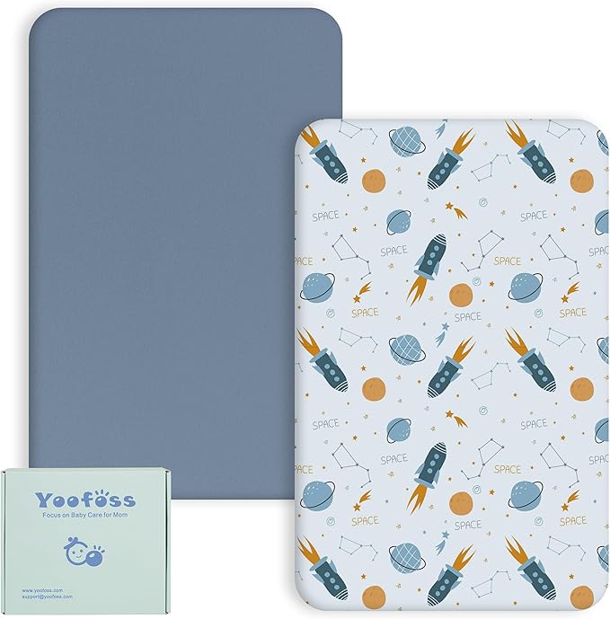 Yoofoss Cot Bed Sheets 140 x 70 cm Fitted Super Soft and Breathable Cot Bed Sheets Cozy Baby Cot Sheets 2 Pack