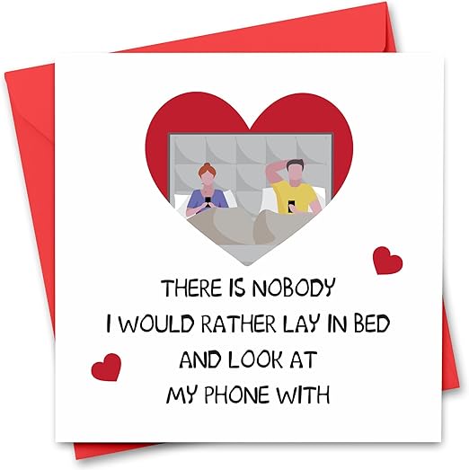 Funny Valentine's Day Card for Him or Her - Boyfriend, Husband or Wife - Valentine's Day Card for Fiance Fiancee - Mobile Phone Joke