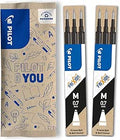 PILOT - Pack of 2 sets of 3 Refills 0,7 - Erasable ink for Frixion - Medium - Black