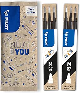 PILOT - Pack of 2 sets of 3 Refills 0,7 - Erasable ink for Frixion - Medium - Black