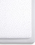 Snuz Bedside Crib Fitted Sheets - Fits All SnuzPod Cribs, 100% Jersey Cotton SnuzPod Sheets, Machine Washable, Tumble Dryer Safe, Breathable, Universal Fit 44x80cm, 2 Pack, Grey Spot