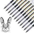 Rollerball pen, 0.5 mm Black Gel Pen Quick-Drying Ink Extra Fine Point Pens Liquid Ink Fineliner Pens - Pack of 12