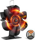 Stove Fan, 6 Blades Log Burner Fan Heat Powered, Silent Operation, for Log Burner/Wood/Fireplace, Stove Top