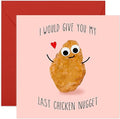 Funny Valentines Day Cards for Him Her - 'Last Chicken Nugget' - I Love You Gifts for Husband or Wife - Valentines For Kids - Comes with Fun Stickers