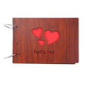 DIY Photo Album Wood Cover Anniversary Scrapbook 8 X 6 inches Self-adhesive Picture Book with Black Pages for Wedding Guest Couples Our Memory ( Full