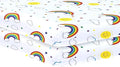 DTEX HOMES 2 x Cot Bed Sheets Super Soft Breathable Polycotton Fitted Sheet 140 x 70 cm (Rainbow)