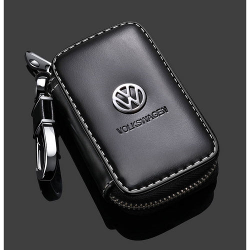 (VOLKSWAGEN) Fashion Anti-Scratch Leather Car Key Bag Fob Cover Chain Bag Protector