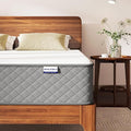 10 Inch Double Mattress, 7-Zone Hybrid Double Bed Mattresses, Memory Foam Mattress with Pocket Sprung with Medium Firm for Body Support & Pressure Relief - 135x190x25cm