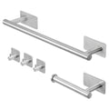(silver) 5pcs Bathroom Set Towel and Toilet Roll Holder Set