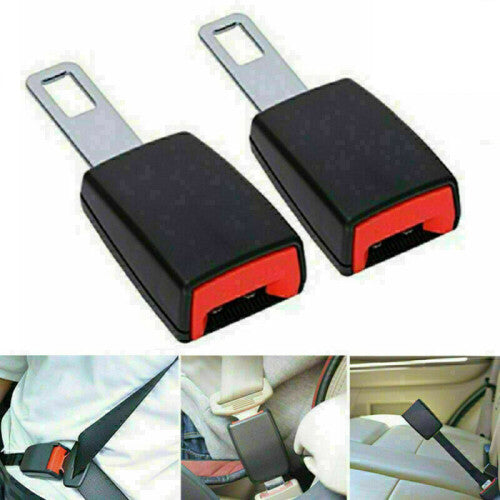 2-Pack Universal Car Seat Belt Extender Buckle Clip, Adjustable 12â€“23 cm, 50 mm Tongue, 23 mm Slot, ABS + Steel