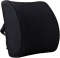 Memory Foam Lumbar Cushion Lower Back Support Pillow Posture Correcting Car Seat Home Office Chair (Black)