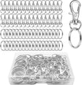 60 Pcs Keyring Making Kit 30Pcs Key Rings and 30Pcs Lobster Clasps Stainless Steel Metal Keychain Clip with Plastic Box for Jewellery Making DIY Craft