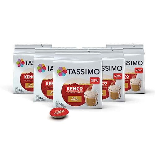 Tassimo Kenco CafÃ© au Lait Coffee Pods x16 (Pack of 5, Total 80 Capsules)