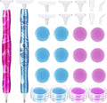 26PCS Resin Diamond Art Painting Pens, 5D DIY Diamond Art Painting Pen, Diamond Drawing Kits,Point Drill Pen with Clay Boxes for Gem Jewel Wax Picker Supplies, Crystal Drill Bead