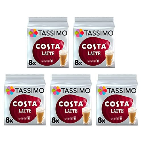 Costa Latte Coffee Pods x8 Pack of 5 Total 40 Drinks