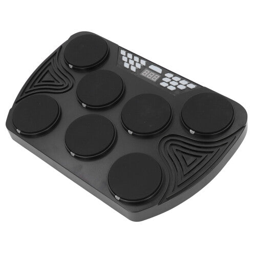 Portable 7-Pad Electronic Drum Set with Stereo Speakers & MIDI, 18.19x11.89in