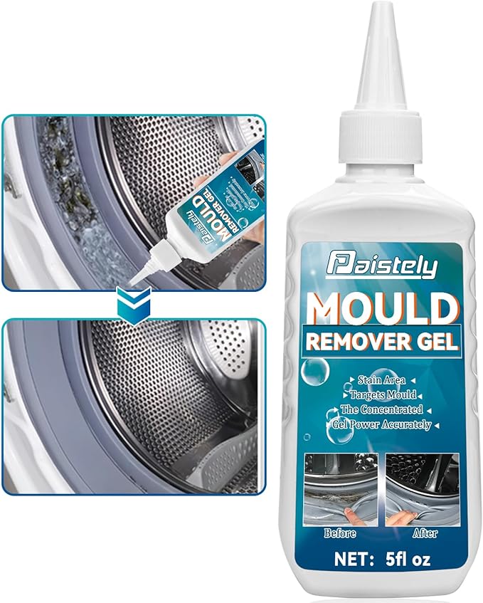 Mould Remover, Large Capacity Mould Remover Gel, Household Mould Removal, Mould and Mildew Cleaner for Toilet Washing Machine Seal Bathroom Kitchen Sink Tile Grout Stains (160g)