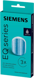 Siemens Descaling Tablets TZ80002A, Removes Limescale and Protects Against Corrosion, Original Accessories, Suitable for EQ Series Coffee Machines, Built-in Machines, White, (Pack of 3) 1 Pack