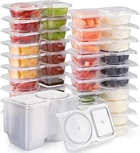 Snack Pots,Snack Pots with Lids,20Pcs - Reusable Snack Containers,Snack Box with Compartments,Double Compartment Snacks Container for On-the-Go Meals and Camping，Snackle Boxes