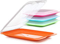 TATAY Set 4 cold meat container, with lid and body removed, in four colours, reusable and stackable, made of BpA-free plastic