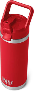 YETI Rambler C Straw Bottle, Stainless Steel Vacuum Insulated Bottle with Leakproof Straw Cap, Rescue Red, 18oz (532ml)