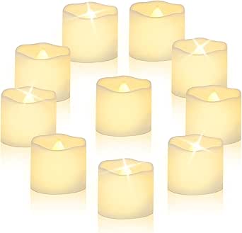CNMTCCO LED Candle Lights, 24Pcs Realistic Bright Flickering Tea Light, Battery Operated Flameless LED Candles, Electric Fake Candle in Warm White and Wave Open (Classic Candles)[Energy Class A]