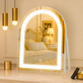 Arched Vanity Mirror with Lights, 30x25cm, 3 Color Light, Touch Switch Adjustable Brightness, 360° Rotation Dressing Table Mirror