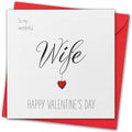 Valentines Card for Wife. Textured card. Eco-friendly. 148mm Square. Valentine's Card with Red Envelope. Made in UK
