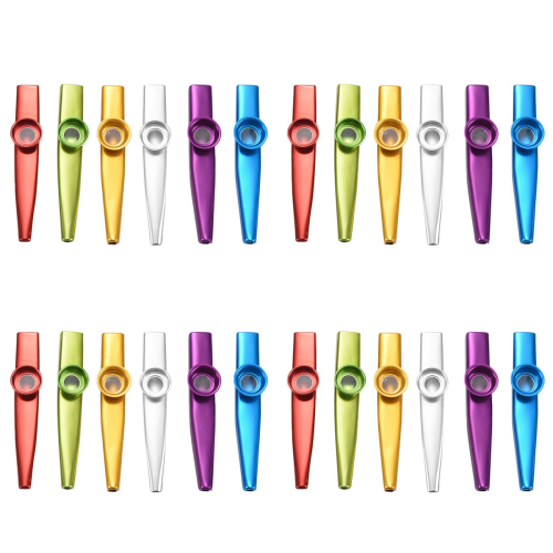 Set of 24 Colors Metal Kazoo Musical Instruments Good Companion for A