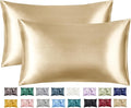 Imperial Rooms Satin Pillow Case 2 Pack – Soft as Silk Pillowcases for Hair and Skin, Gifts for Women – Champagne Pillow Covers with Envelope Closure (50x75 cm)