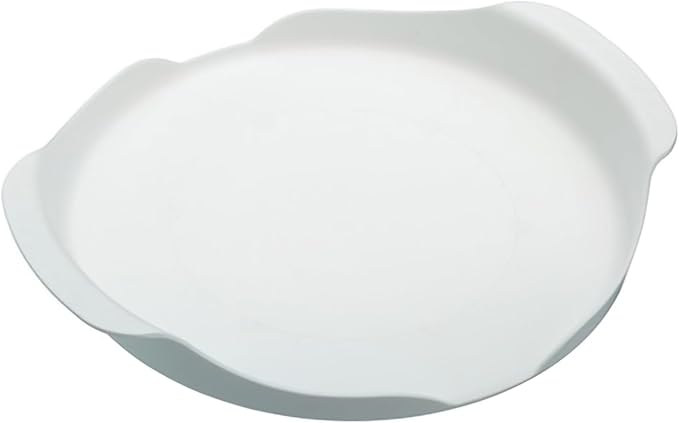 KitchenCraft Microwave Tray with contoured Handles, Non-Slip feet, Ideal for Food containers, Soups, 23 cm (9''), White