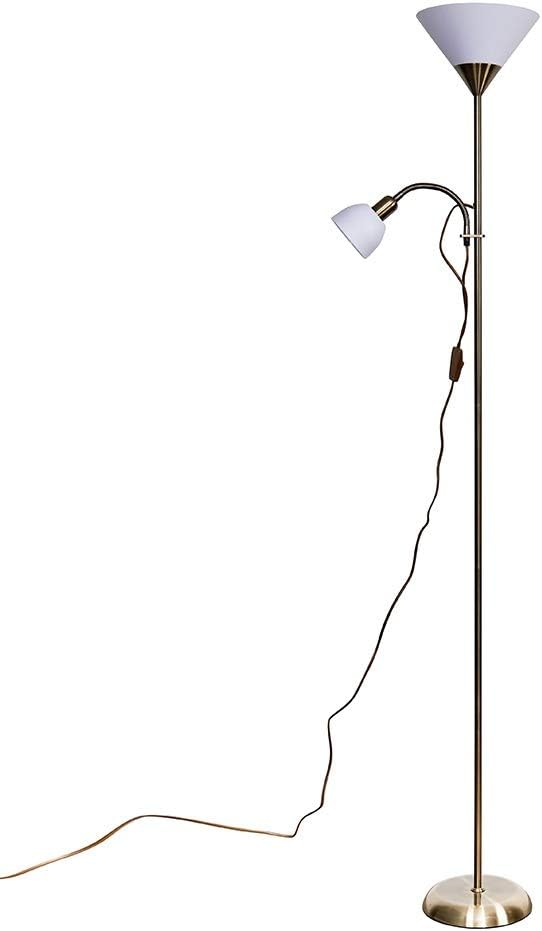 MiniSun | Modern Brass 2 Way Mother/Father and Child Floor Lamp | Floor Lamps & Torchieres, Home Décor & Improvement Essential | Includes LED Bulbs[Energy Class F]