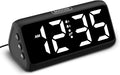 Loud Alarm Clock for Bedroom, Digital Alarm Clock with RGB Led Display, Dual Alarm, 5 Dimmers, 4 Volumes, Power-Off Memory, Mians Powered Bedside Clocks for Heavy Sleeper Teens Elderly (Black-White)