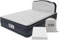 YAWN AIR Deluxe Self-Inflating Airbed with Custom Fitted Sheet Included - Double Size - Great Guest Bed, Camping Mattress - Built-in Pump & Headboard - Available in UK Single, Double & King