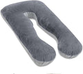 AS AWESLING Pregnancy Pillow, U Shaped Full Body Pillow, Nursing, Support and Maternity Pillow for Pregnant Women with Removable Jersey Cover (Grey)