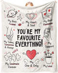 Valentine's Day Gifts for Her Him, Anniversary Birthday Gifts for Girlfriend Boyfriend,Cute Flannel Blanket with Heartwarming Quotes - Valentine's Day, Anniversary, Birthday Presents for Her Him