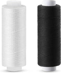 Sewing Thread, Black and White 2 Pcs 200 Yards Polyester Sewing Machine Threads for Sewing Machine, Hand Stitching, Embroidery
