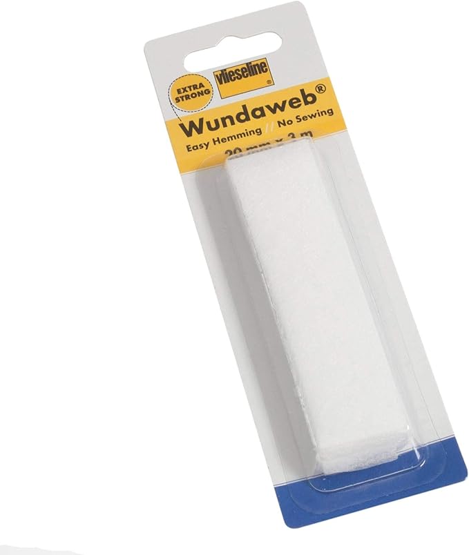 Wonderweb Wundaweb Extra Strong Hem, Iron On Fusible Fabric Tape No Sewing - 3 Meters x 20mm (Pack Of 1)