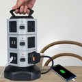 10 Way Switched Protected Tower Extension Lead UK Mains Plug Socket