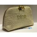 NEW DIOR Beauty Gold & Cream Make-up & Cosmetics Bag, Pouch w/Zip