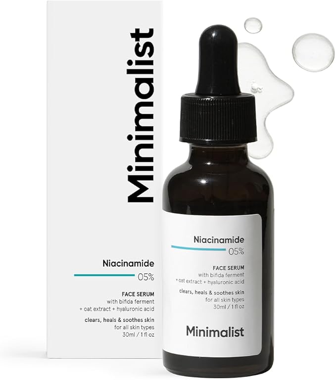 Minimalist 5% Niacinamide Face Serum for Clear Glowing Skin | Reduces Dullness, Hydrates & Repairs Skin with Vit B3 & HA | Day & Night Serum for Dry & Sensitive Skin | For Women & Men, 30 ml