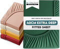 Moonlight Bedding Double Fitted Sheets 40 Cm (16 Inch) Extra Deep Pocket Emerald Fitted Sheets with Elastic Corners, Soft Brushed Microfiber Fabric, Breathable, Shrinkage & Fade-Resistant Bedsheets