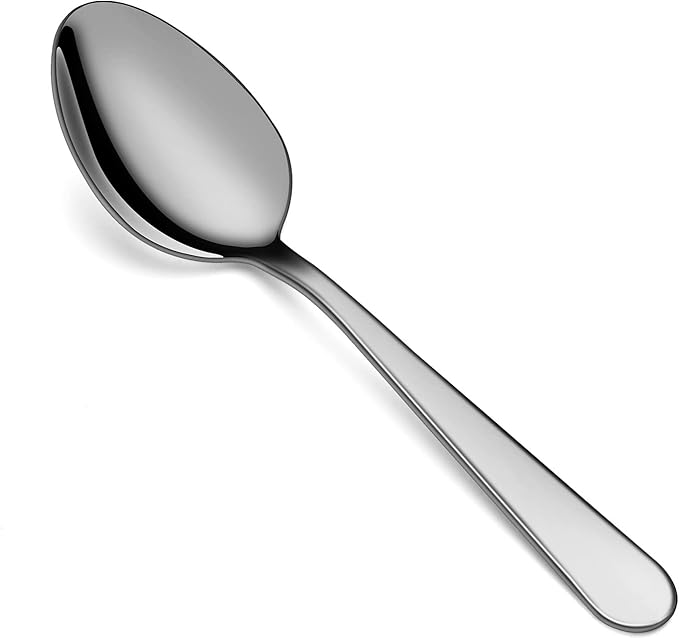 Spoon Set, 12-Piece Stainless Steel Dessert Spoons Dining Spoons, Mirror Polishing Cutlery Spoons Set,Dishwasher Safe (6.7 inches, 17cm)