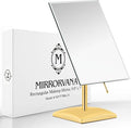 Gold Large Free Standing Mirror for Bathroom Countertop, Dressing Table and Vanity Set - Classic Face Mirror For Makeup and Shaving - 25 x 18cm (Gold)
