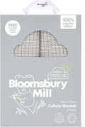 Bloomsbury Mill - Cellular Blankets Baby - Soft 100% Organic Cotton Baby Blanket - Pack of 2 - Essentials For Newborn - Ideal for Cot Bed, Travel, Car Seat, Pram, Moses Basket - Grey 75x95cm